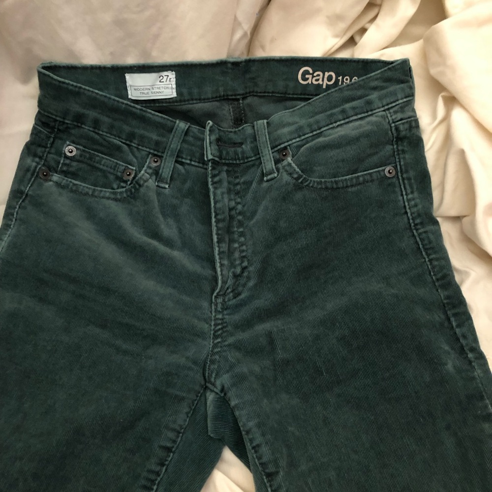 Emerald green corduroy pants from the Gap